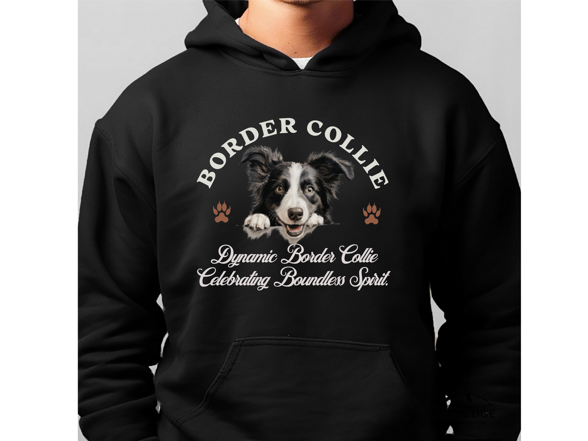 Border Collie Dog Hoodie – "Dynamic Border Collie: Celebrating Boundless Spirit" | Unisex Cozy Hoodie for Smart & Spirited Pups