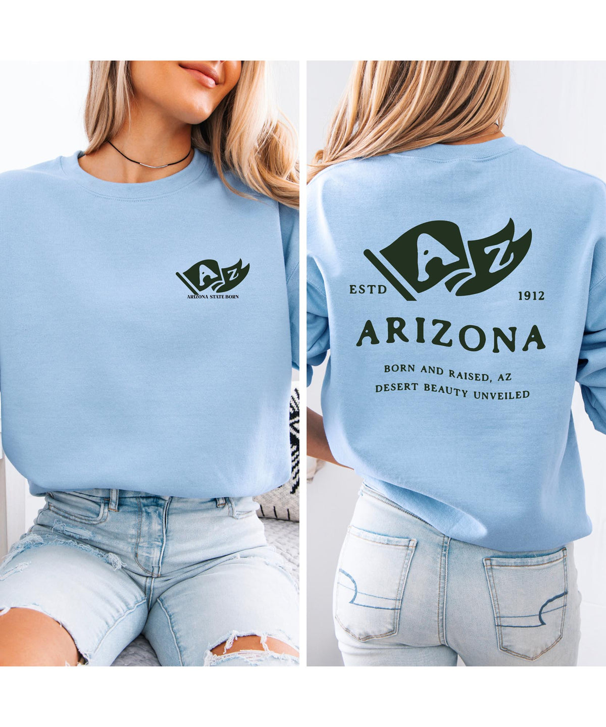 Arizona State Born and Raised Sweatshirt - Grand Canyon State Pride Design