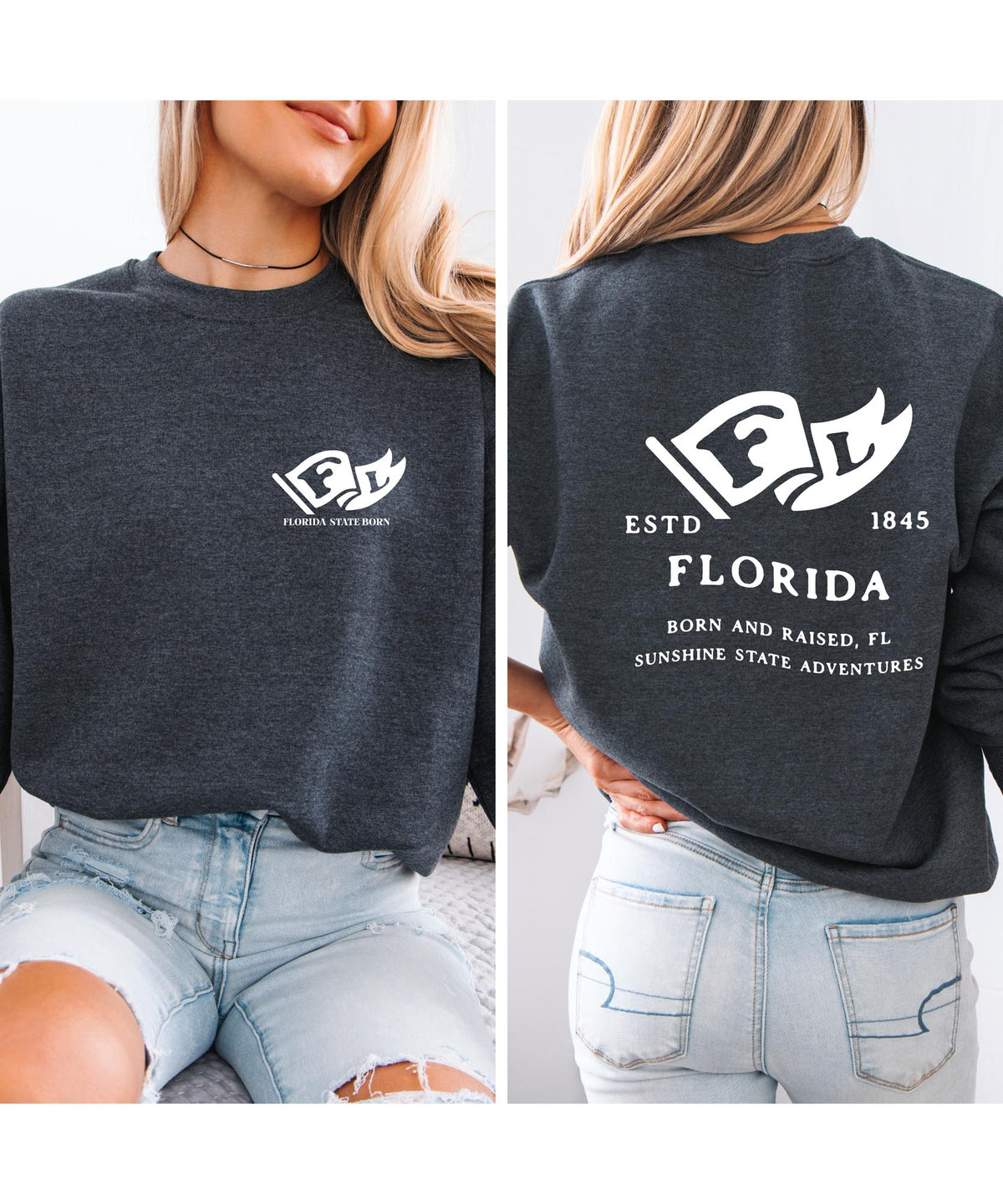 Florida State Born and Raised Sweatshirt - Sunshine State Pride Design
