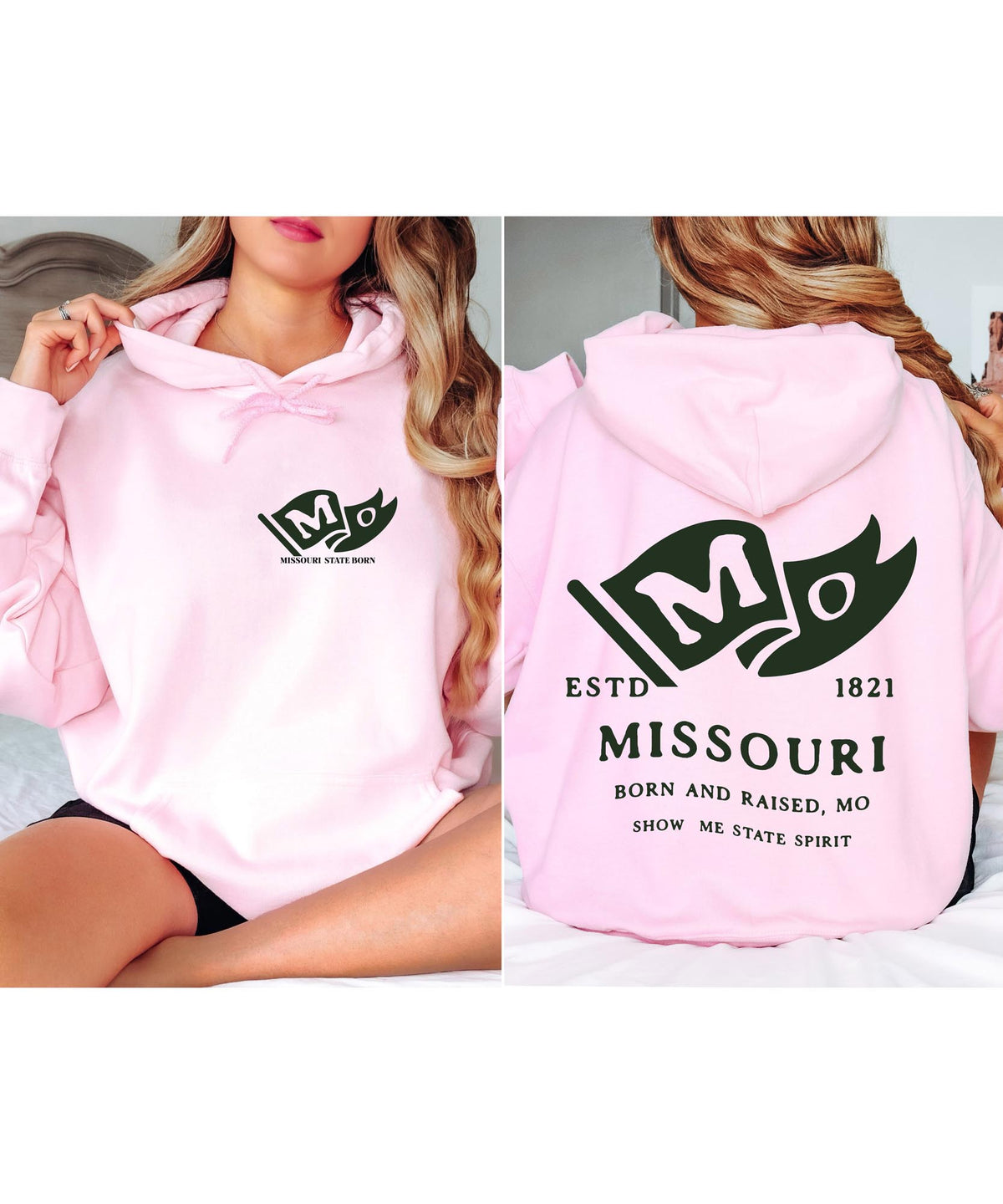 Missouri State Born and Raised Unisex Hoodie - Show-Me State Pride Design