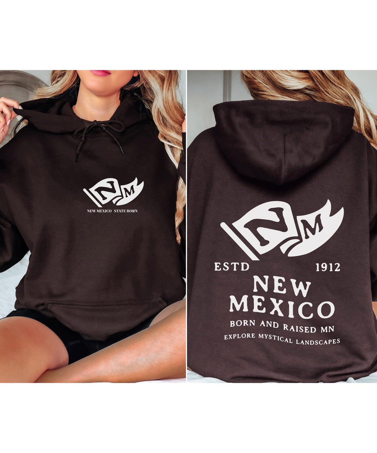 New Mexico State Born and Raised Unisex Hoodie - Land of Enchantment Pride Design