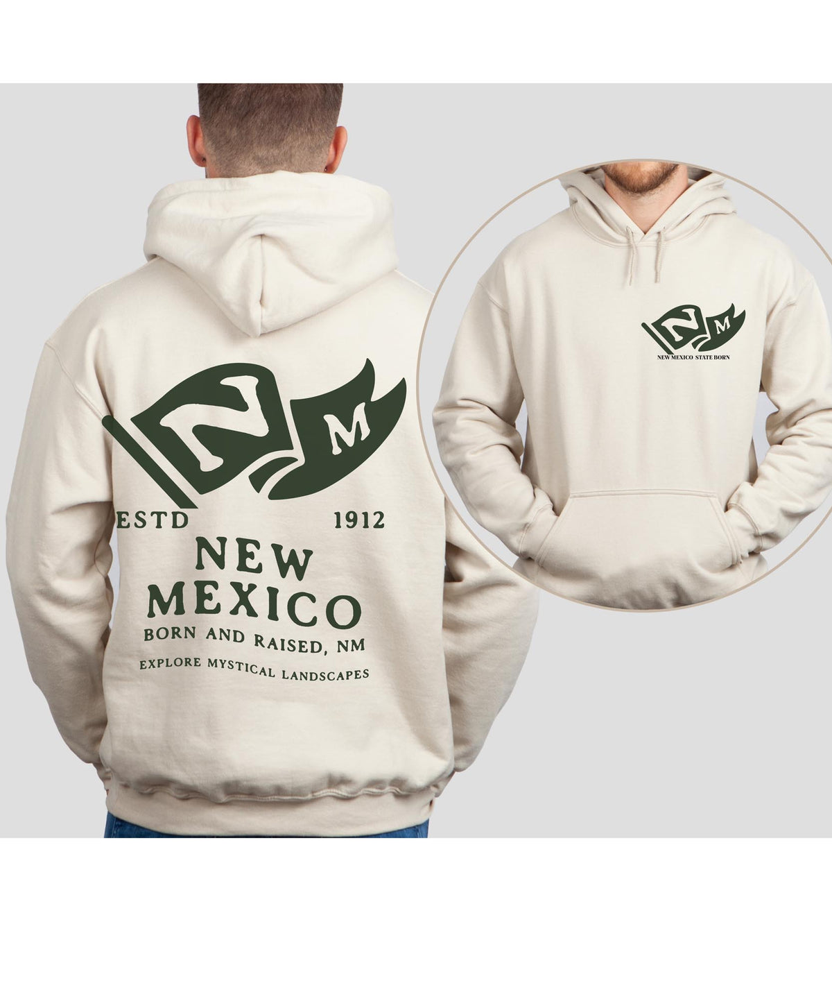 New Mexico State Born and Raised Unisex Hoodie - Land of Enchantment Pride Design