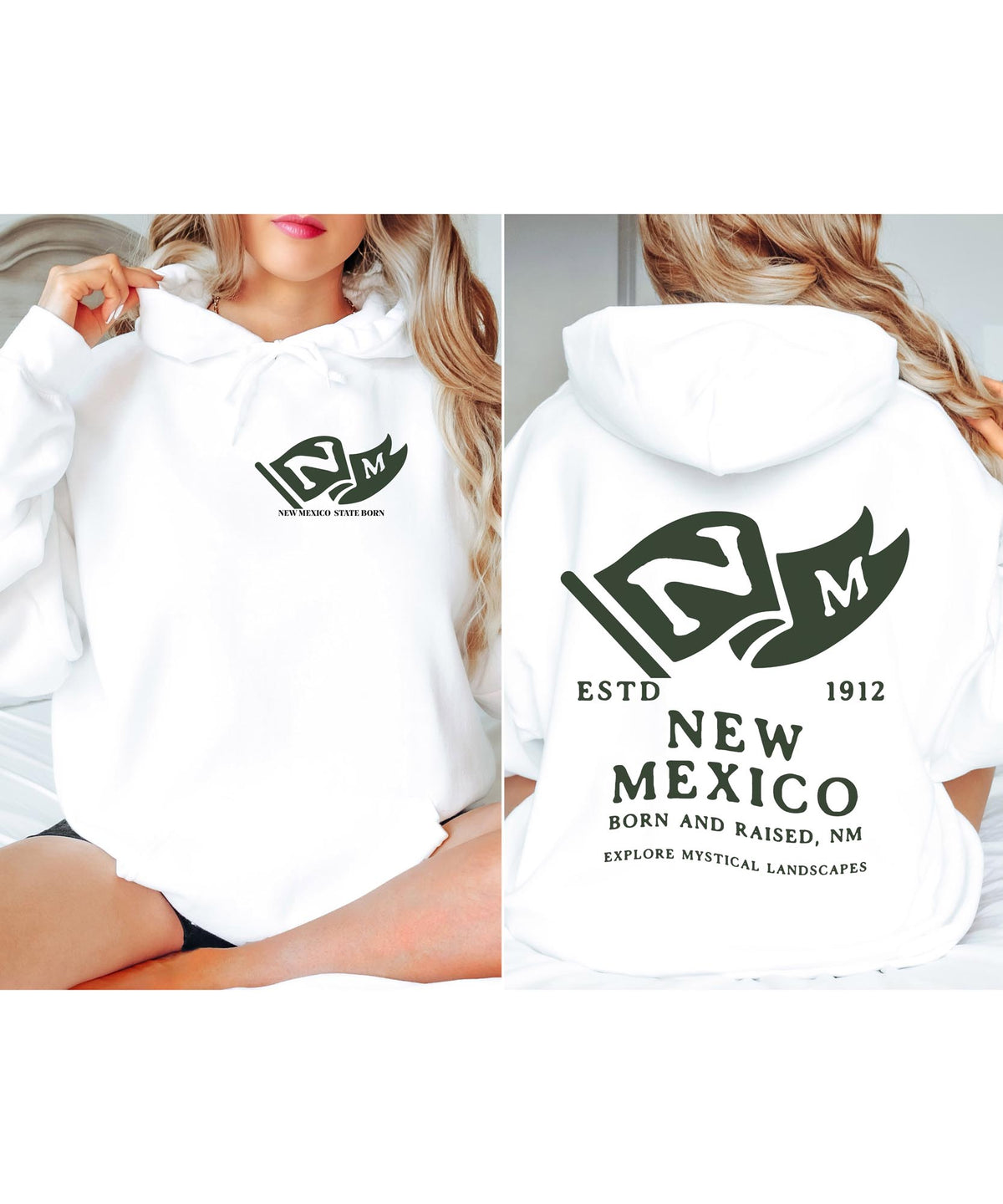 New Mexico State Born and Raised Unisex Hoodie - Land of Enchantment Pride Design