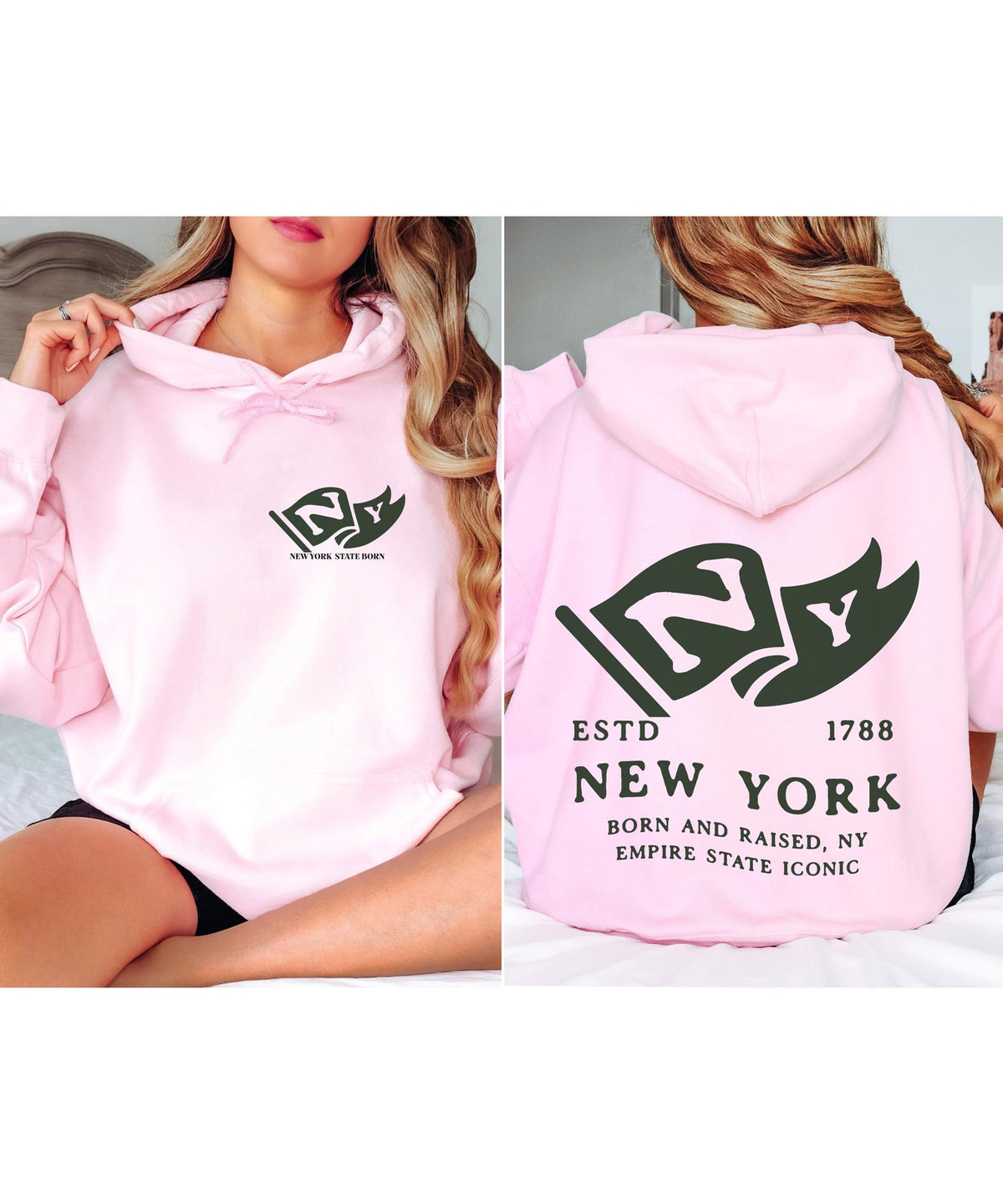 New York state outline with a heart marking your hometown pride