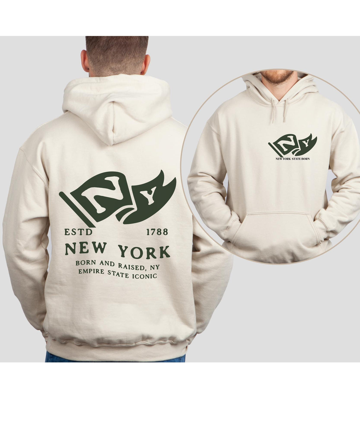 New York state outline with a heart marking your hometown pride