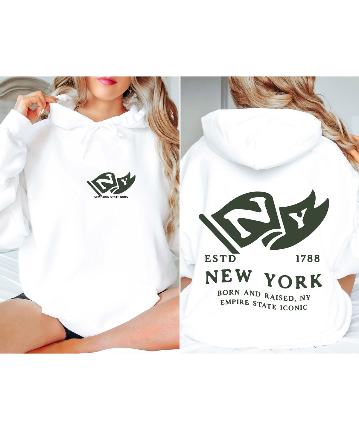 New York state outline with a heart marking your hometown pride