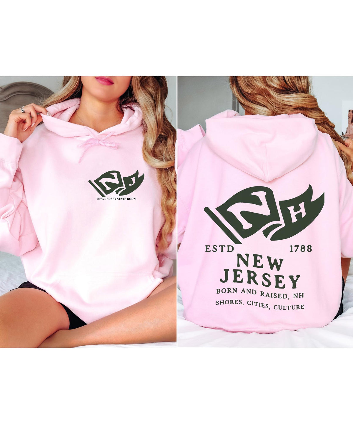 New Jersey State Born and Raised Unisex Hoodie - Garden State Pride Design