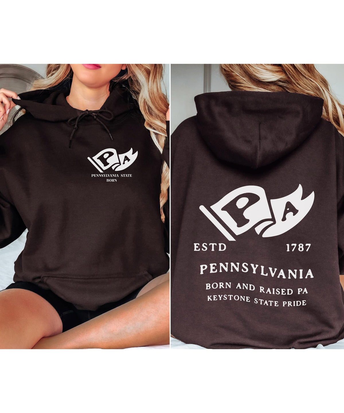 Pennsylvania State Born and Raised Unisex Hoodie - Keystone State Pride Design