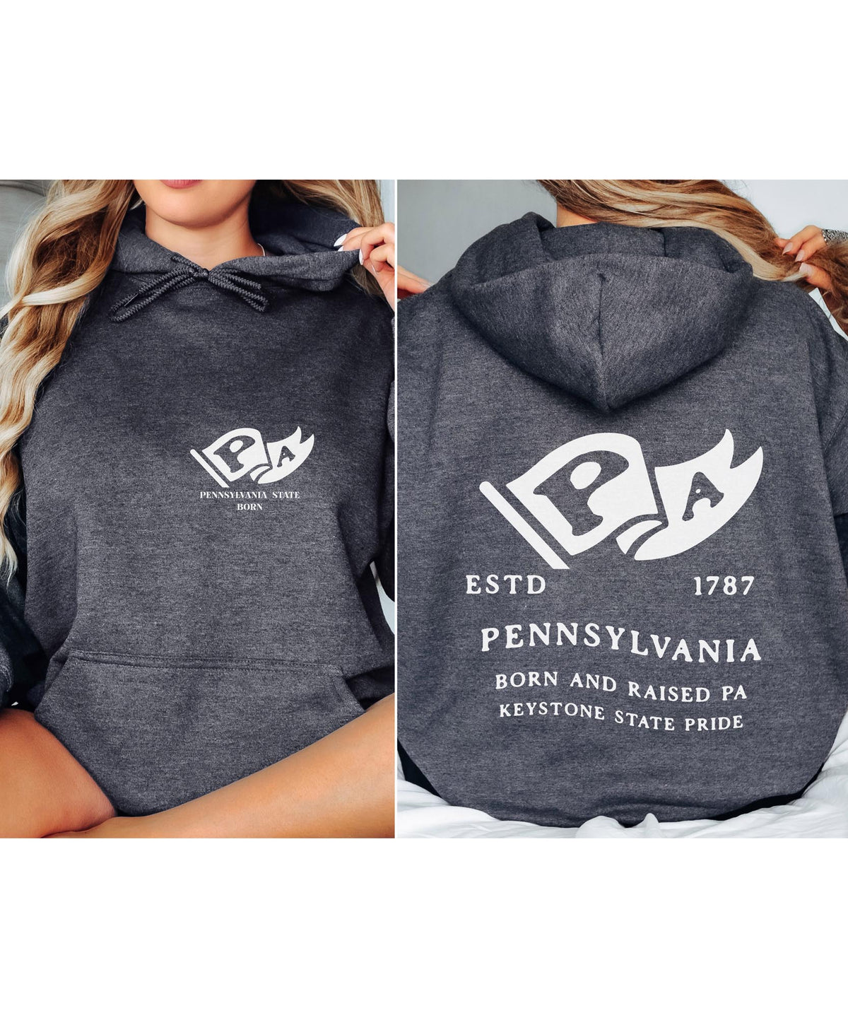 Pennsylvania State Born and Raised Unisex Hoodie - Keystone State Pride Design