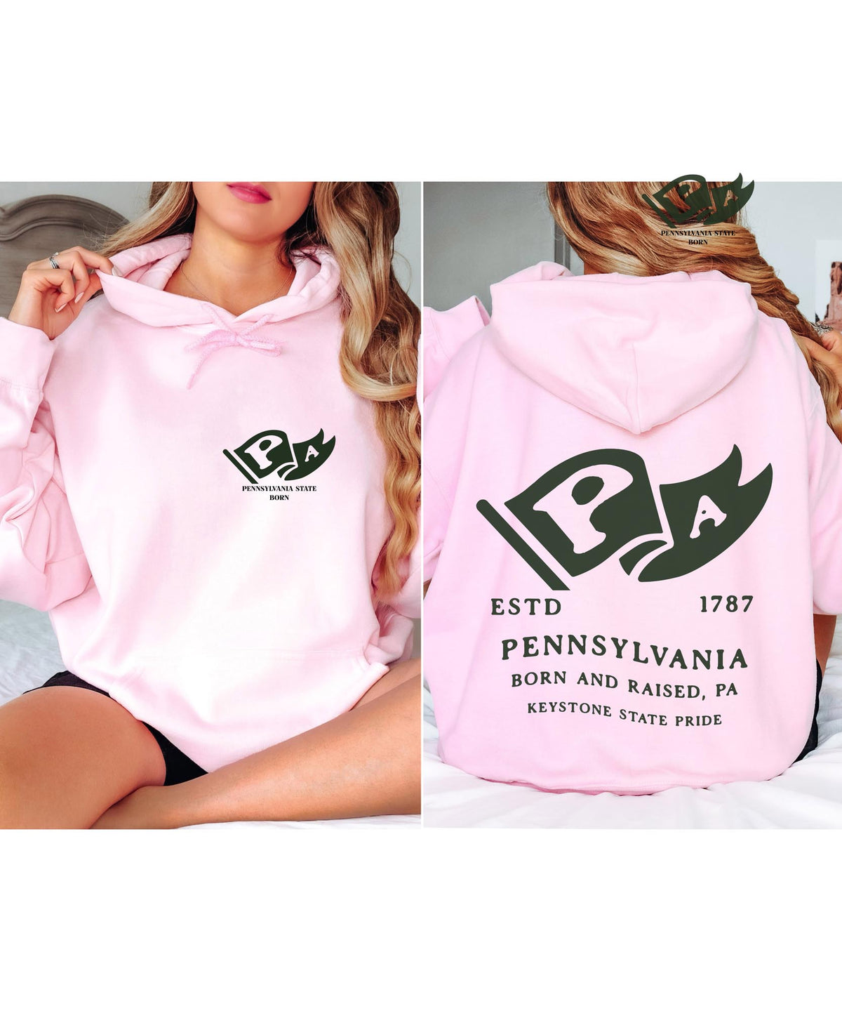 Pennsylvania State Born and Raised Unisex Hoodie - Keystone State Pride Design
