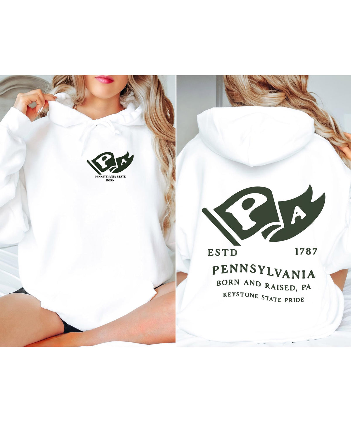 Pennsylvania State Born and Raised Unisex Hoodie - Keystone State Pride Design