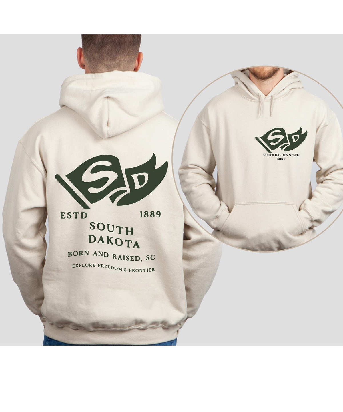 South Dakota State Born & Raised Unisex Hoodie – Homegrown Pride