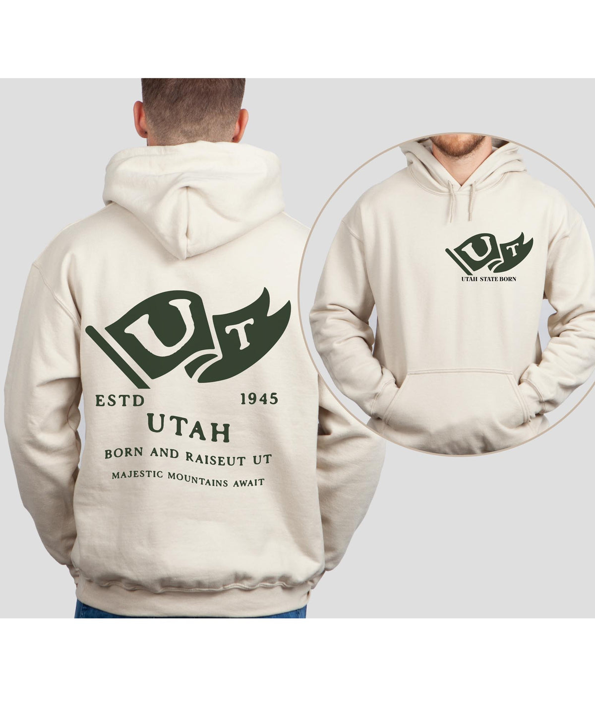 Utah Born & Raised Unisex Hoodie – Beehive State Heritage