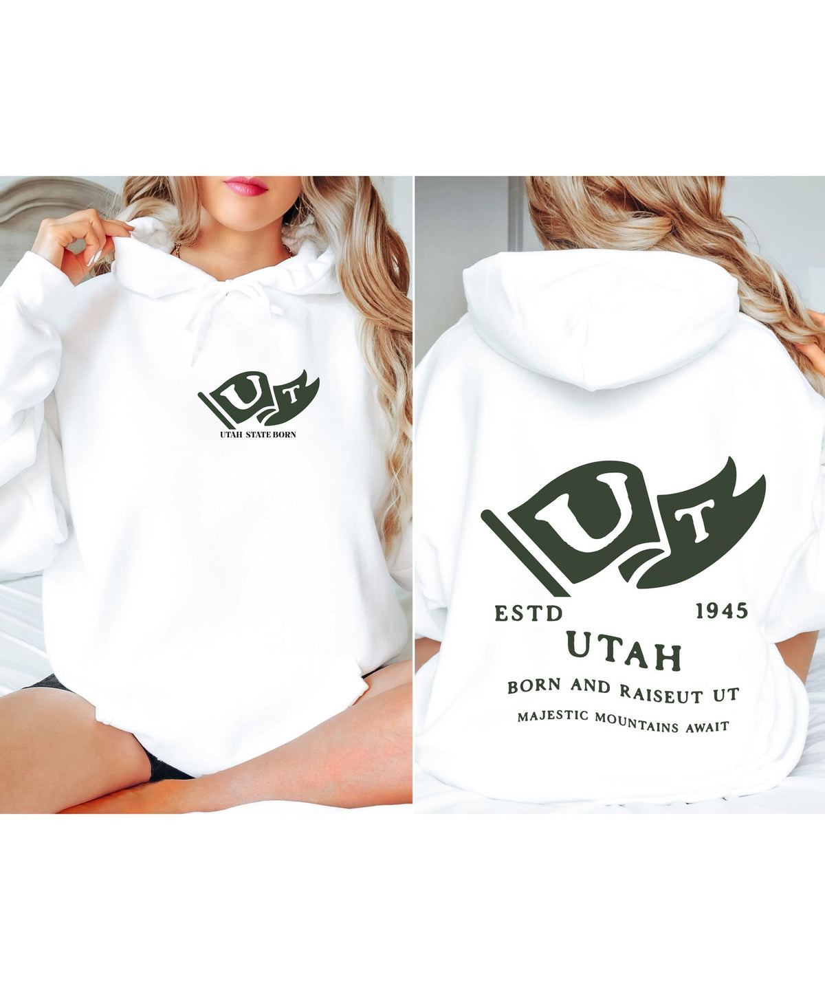 Utah Born & Raised Unisex Hoodie – Beehive State Heritage