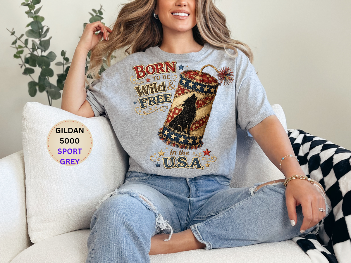 Patriotic 'Born to be Wild & Free in the U.S.A.' T-Shirt
