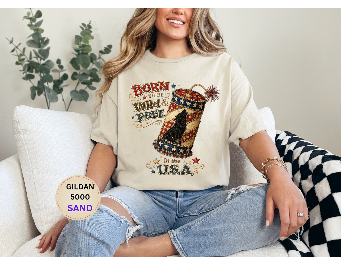 Patriotic 'Born to be Wild & Free in the U.S.A.' T-Shirt
