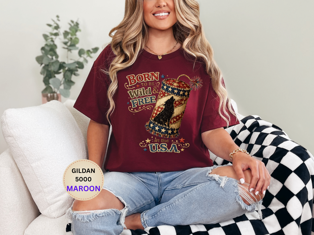 Patriotic 'Born to be Wild & Free in the U.S.A.' T-Shirt
