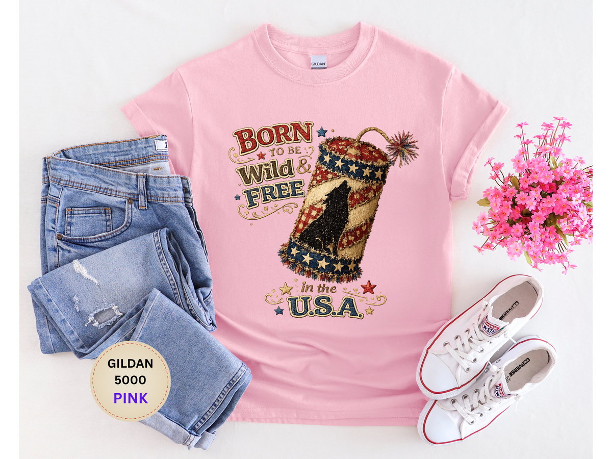Patriotic 'Born to be Wild & Free in the U.S.A.' T-Shirt