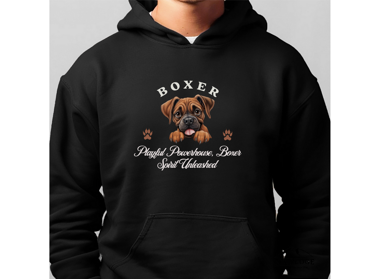 Boxer Dog Hoodie – "Playful Powerhouse, Boxer Spirit Unleashed" | Unisex Cozy Hoodie for Energetic & Loyal Companions