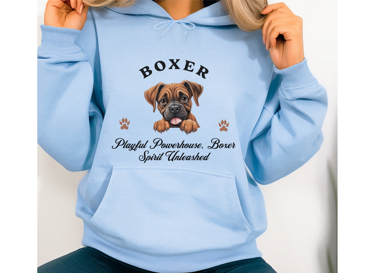 Boxer Dog Hoodie – "Playful Powerhouse, Boxer Spirit Unleashed" | Unisex Cozy Hoodie for Energetic & Loyal Companions