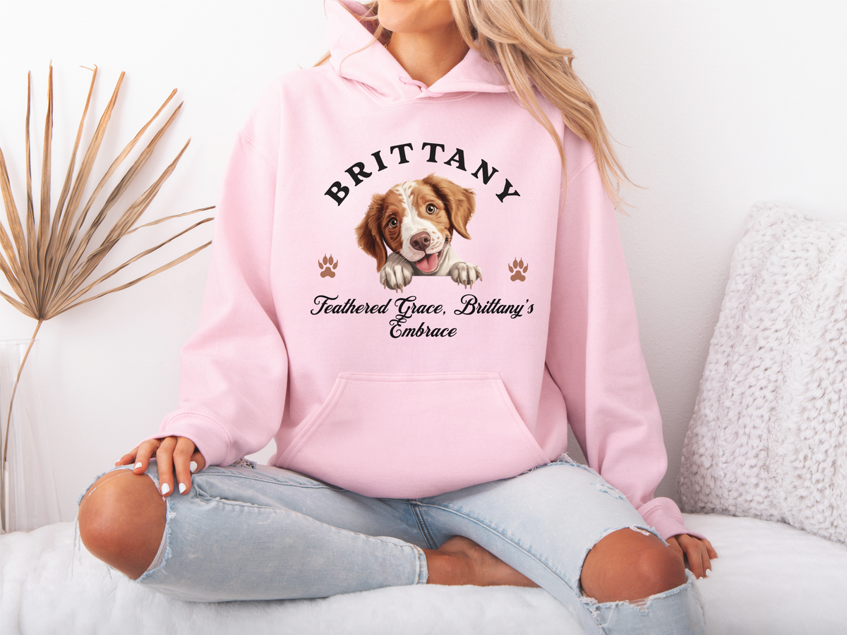 Brittany Dog Hoodie – "Feathered Grace, Brittany's Embrace" | Unisex Cozy Hoodie for Energetic & Loving Pups