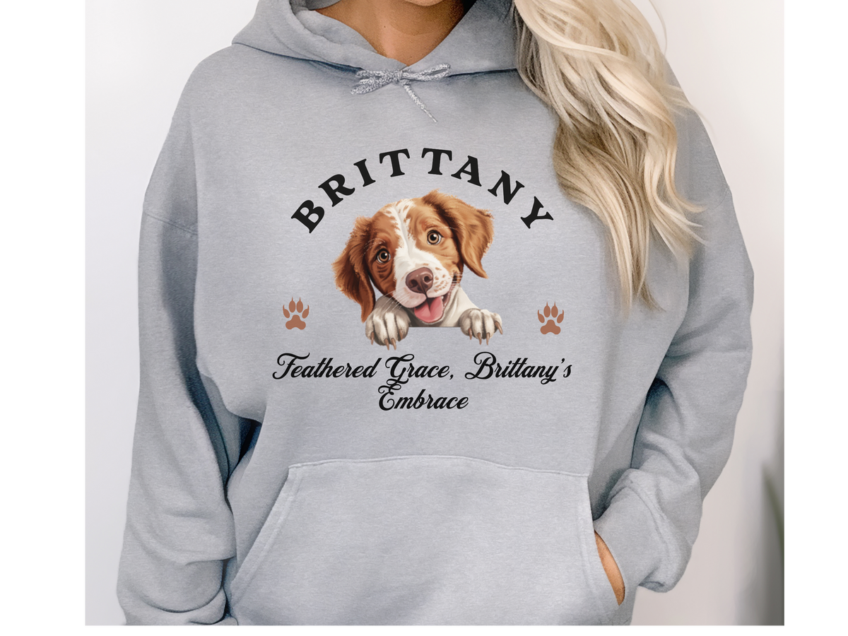 Brittany Dog Hoodie – "Feathered Grace, Brittany's Embrace" | Unisex Cozy Hoodie for Energetic & Loving Pups