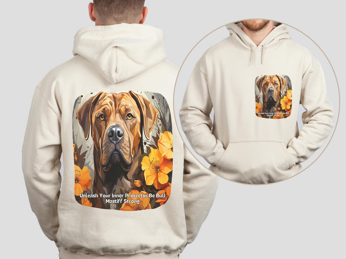 Bull Mastiff Strength Sunflower Hoodie – Unleash Your Inner Protector