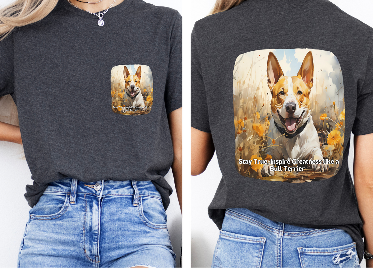 Sunflower Bull Terrier Dog T-Shirt – Stay True & Inspire Greatness | Unisex Tee