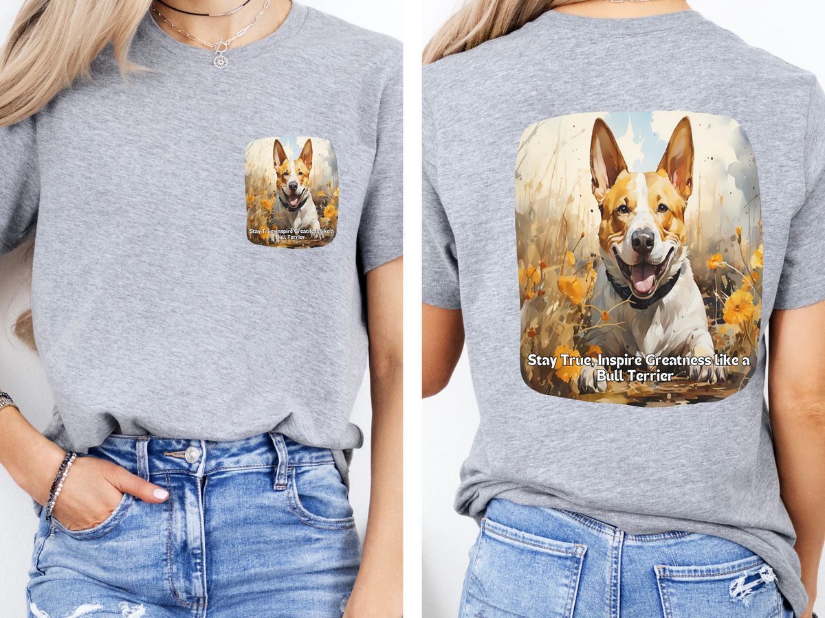Sunflower Bull Terrier Dog T-Shirt – Stay True & Inspire Greatness | Unisex Tee