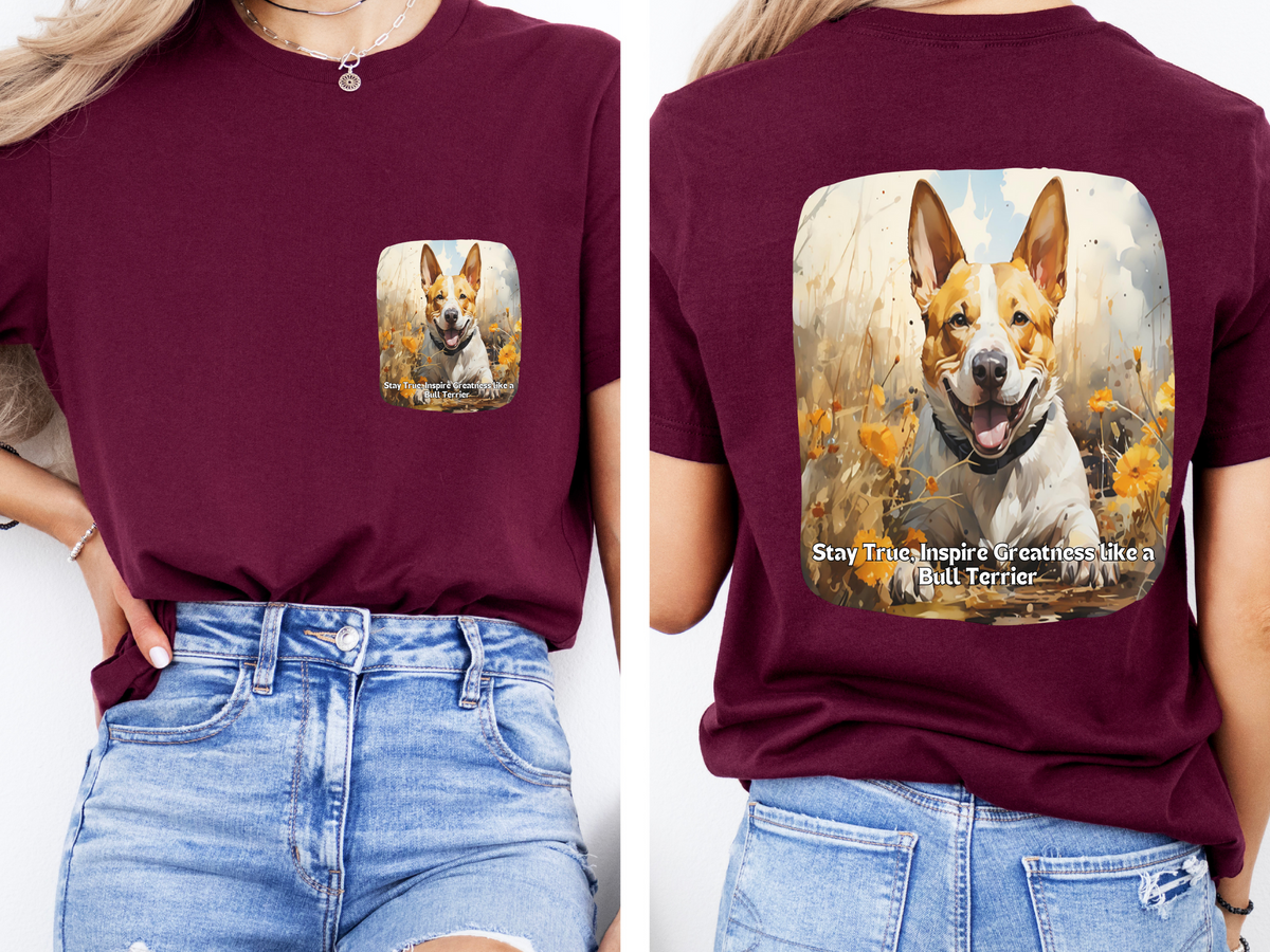Sunflower Bull Terrier Dog T-Shirt – Stay True & Inspire Greatness | Unisex Tee