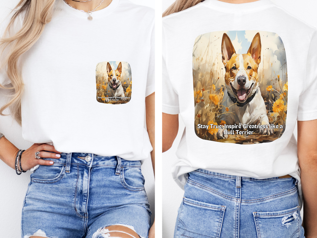 Sunflower Bull Terrier Dog T-Shirt – Stay True & Inspire Greatness | Unisex Tee