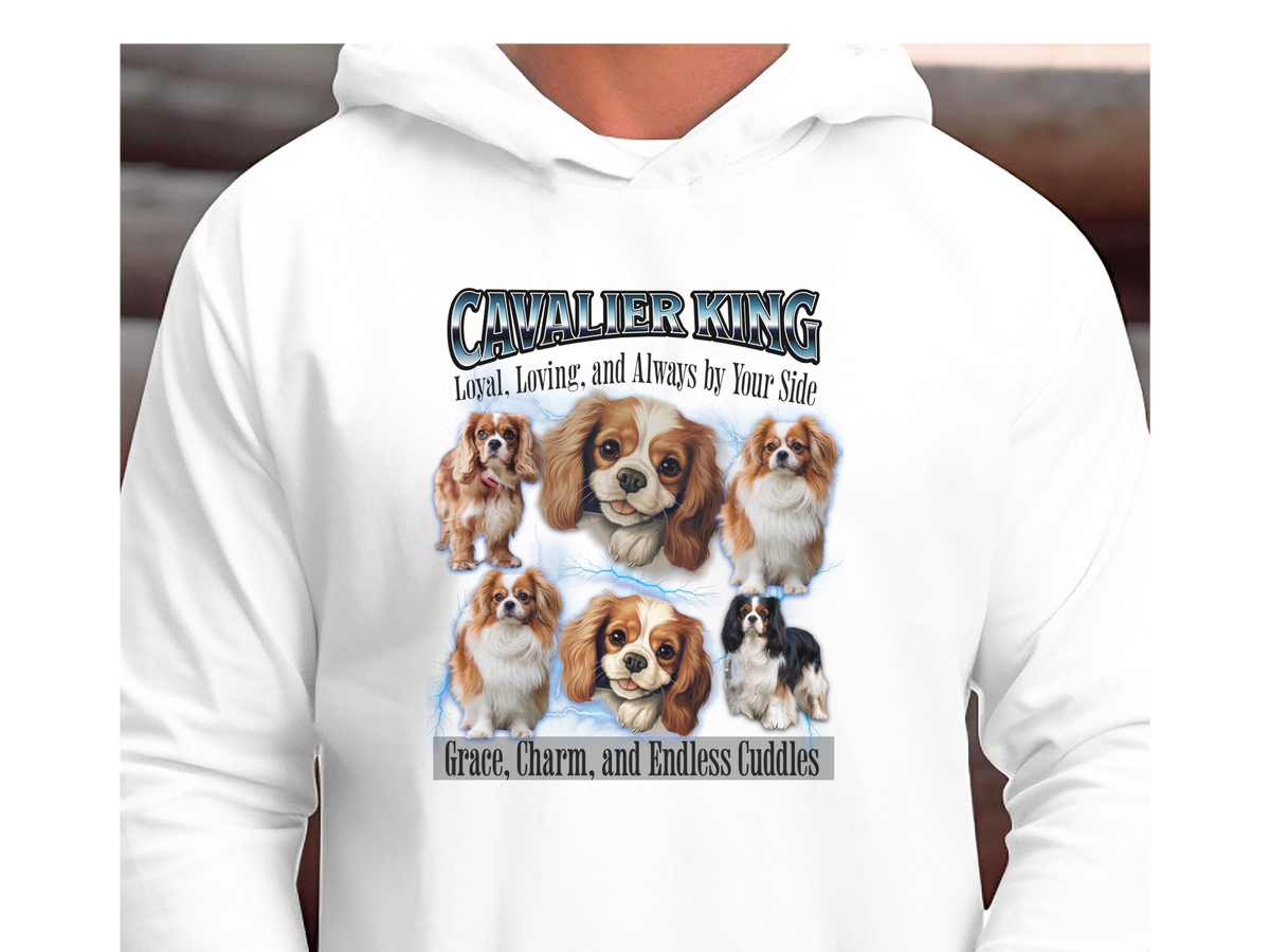 Cavalier King Charles Spaniel Bootleg Collage Hoodie – Loyal, Loving, and Always by Your Side | Unisex Dog Lover Pullover