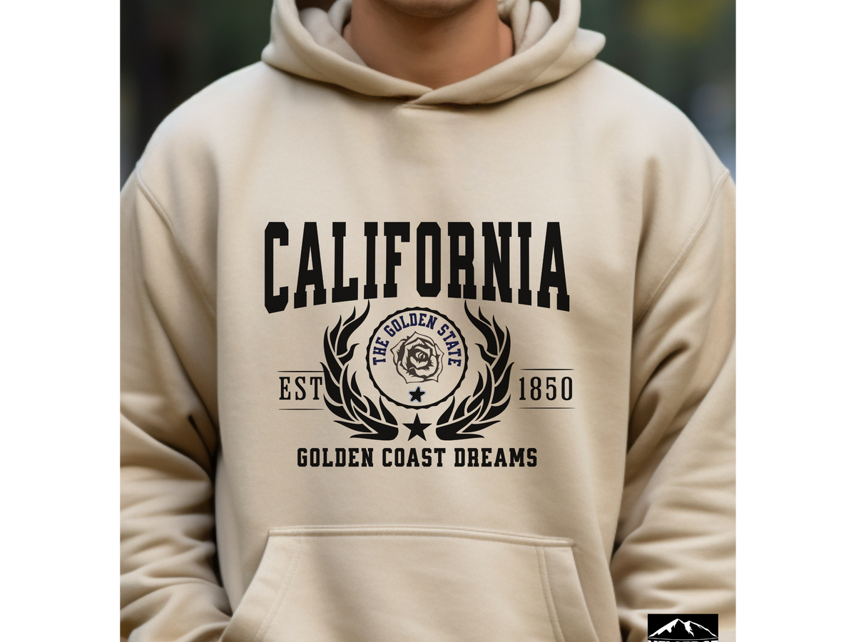 California State Legacy Hoodie – "Golden Coast Dreams" | Unisex Pullover | West Coast Vibes Sweatshirt