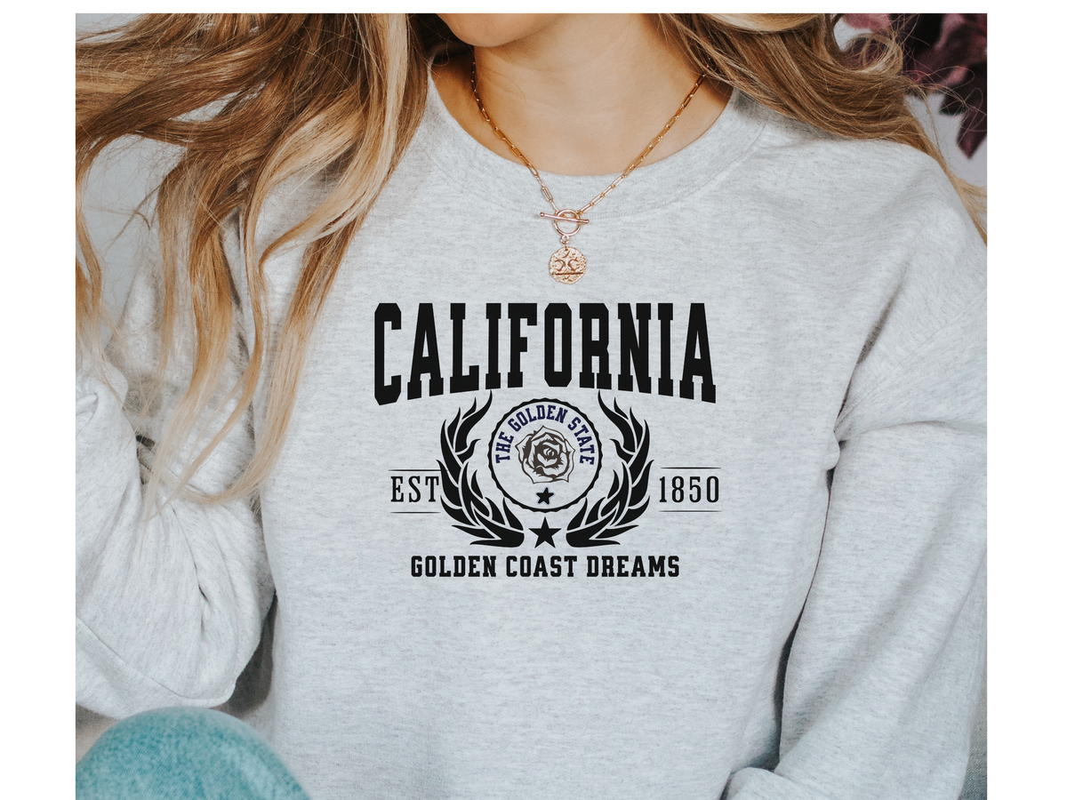 California State Legacy Unisex Sweatshirt – "Golden Coast Dreams" Cozy Pullover for West Coast Vibes & Sunshine Style