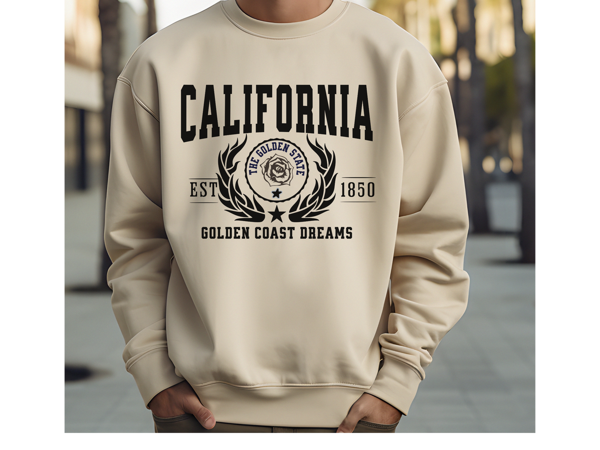 California State Legacy Unisex Sweatshirt – "Golden Coast Dreams" Cozy Pullover for West Coast Vibes & Sunshine Style