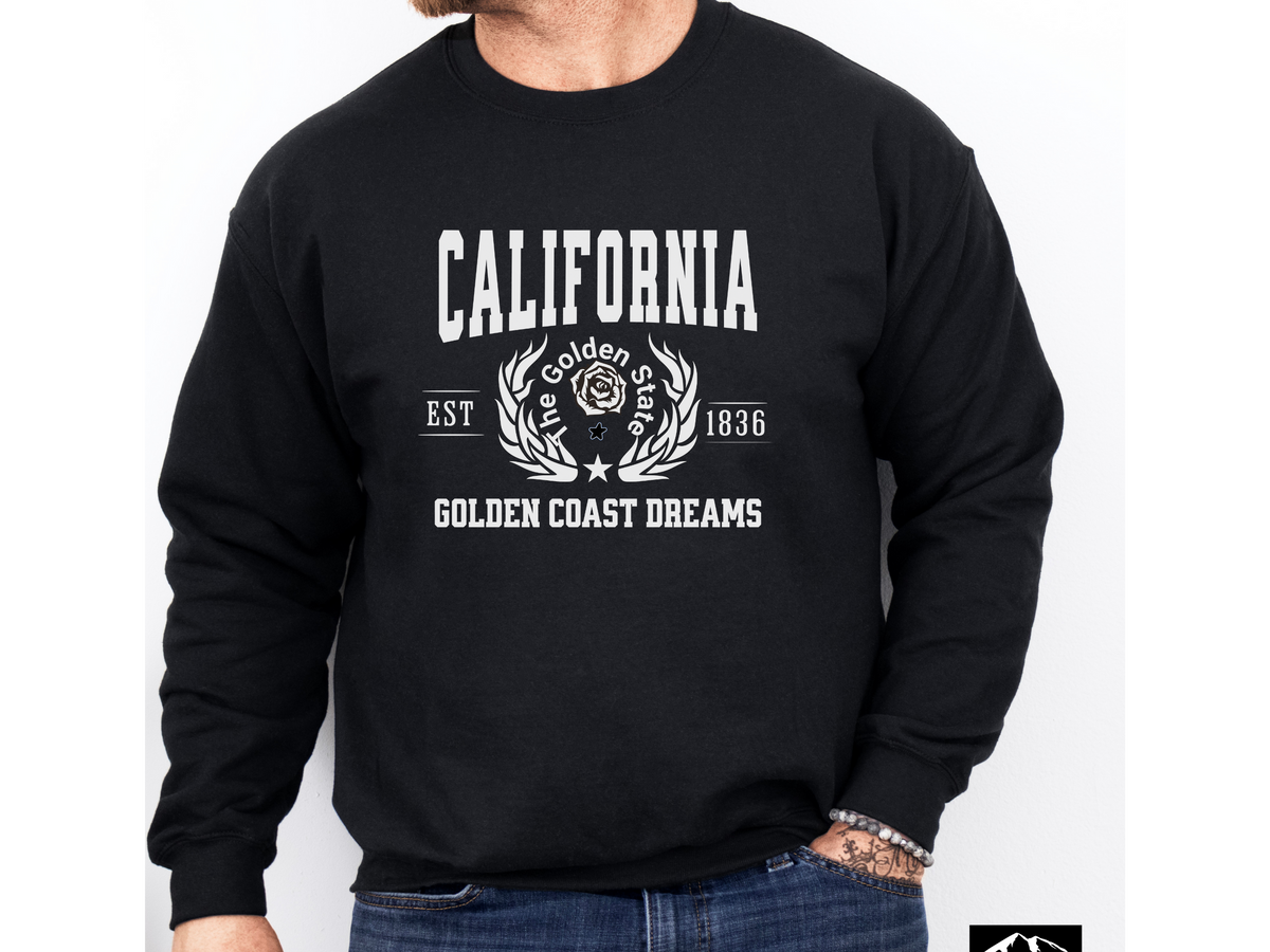 California State Legacy Unisex Sweatshirt – "Golden Coast Dreams" Cozy Pullover for West Coast Vibes & Sunshine Style