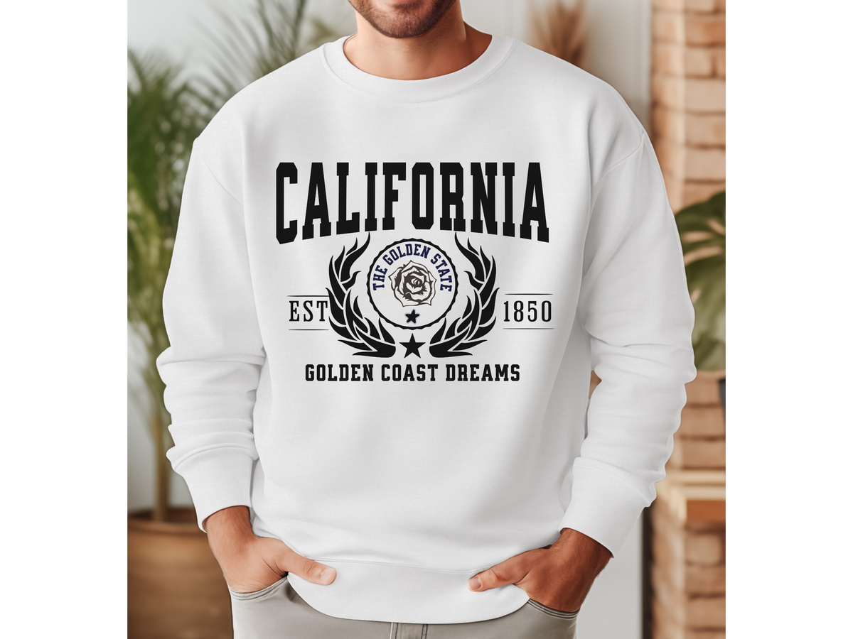 California State Legacy Unisex Sweatshirt – "Golden Coast Dreams" Cozy Pullover for West Coast Vibes & Sunshine Style