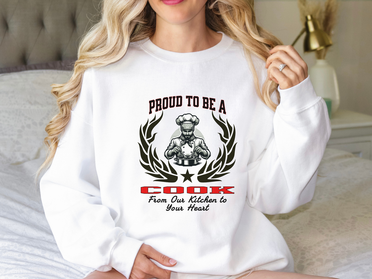 Unisex Cook Sweatshirt – “Proud to be a COOK” Slogan | Culinary Crew Pullover for Kitchen Professionals
