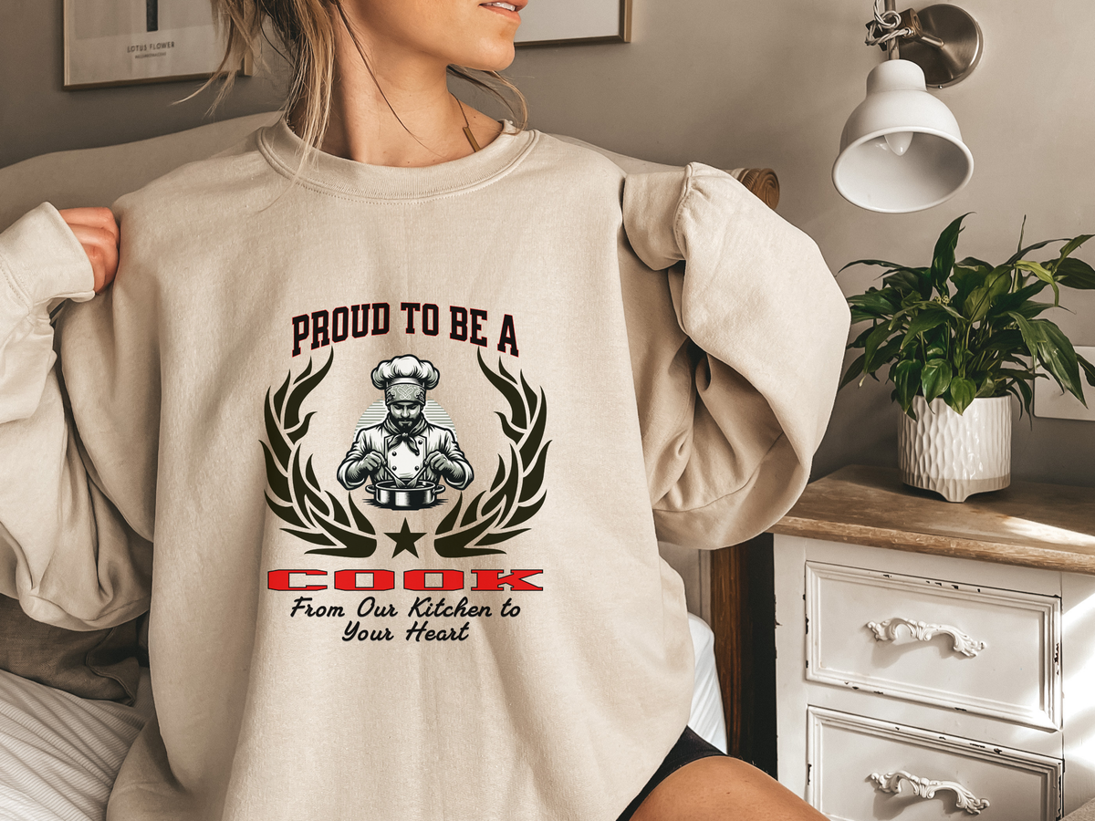 Unisex Cook Sweatshirt – “Proud to be a COOK” Slogan | Culinary Crew Pullover for Kitchen Professionals