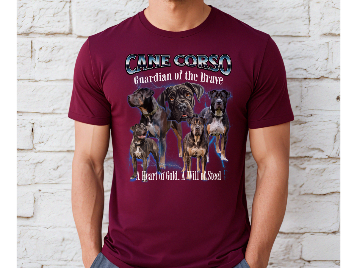 Cane Corso Bootleg Collage T-Shirt – Guardian of the Brave Unisex Dog Lover Tee