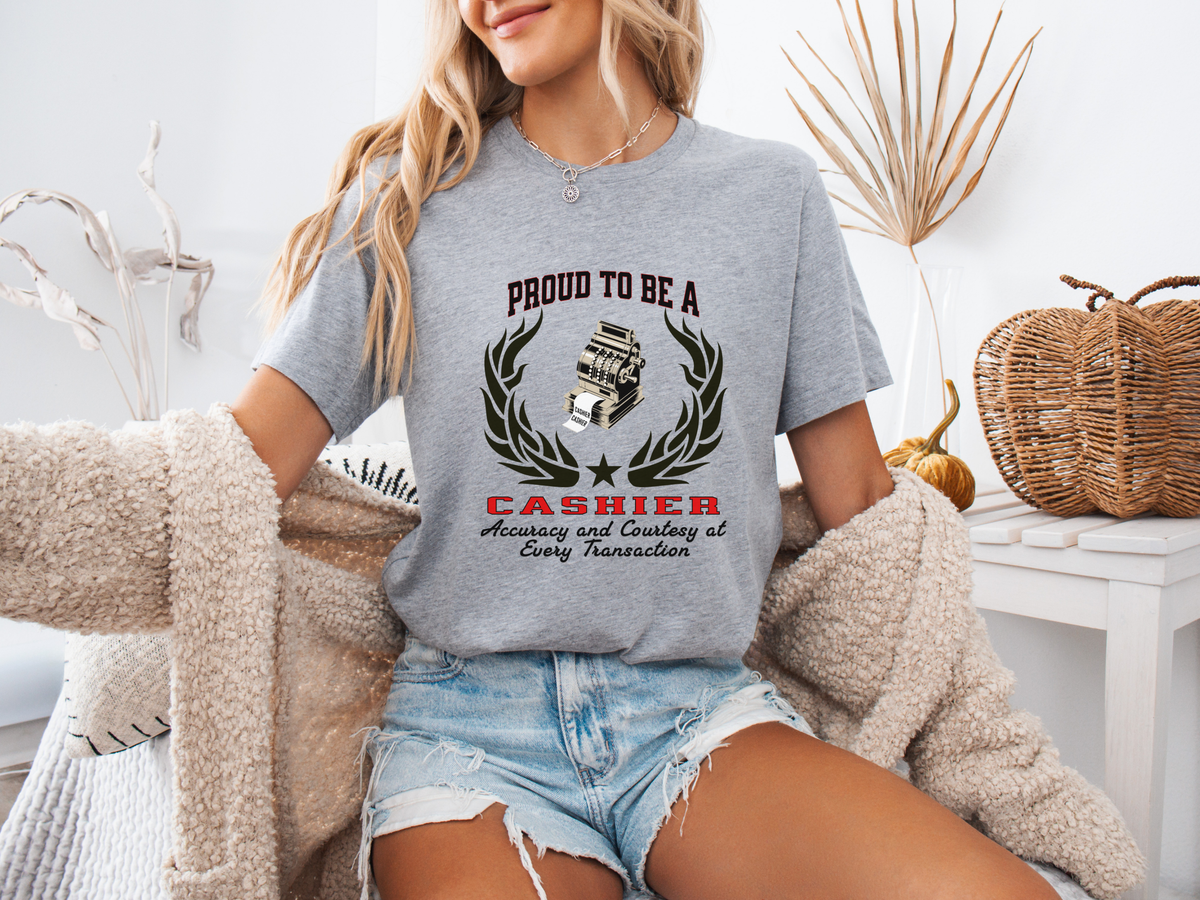 Proud to Be a Cashier T-Shirt – Unisex Work Pride Tee for Retail Professionals
