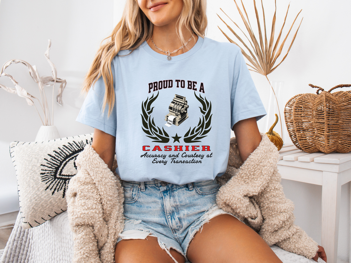 Proud to Be a Cashier T-Shirt – Unisex Work Pride Tee for Retail Professionals