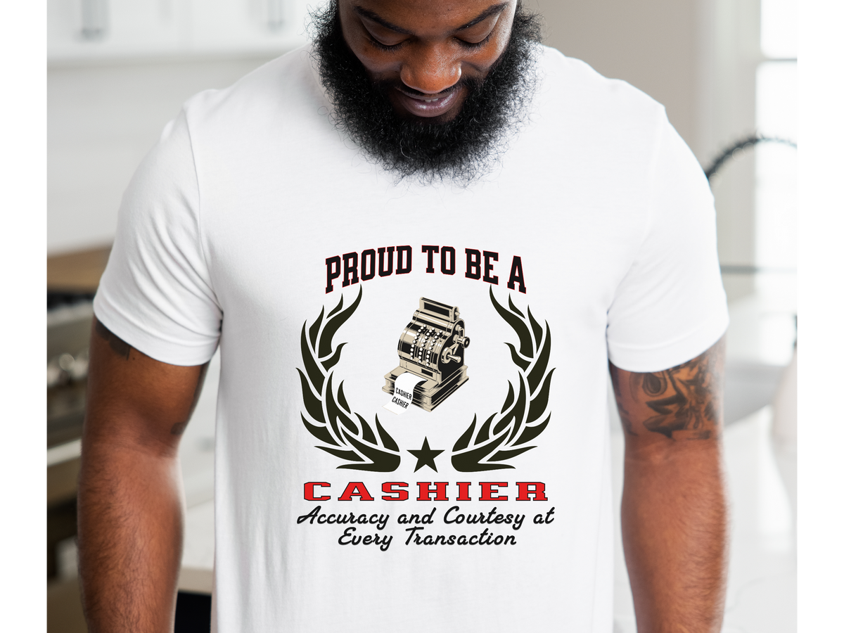 Proud to Be a Cashier T-Shirt – Unisex Work Pride Tee for Retail Professionals