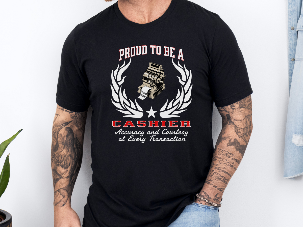 Proud to Be a Cashier T-Shirt – Unisex Work Pride Tee for Retail Professionals