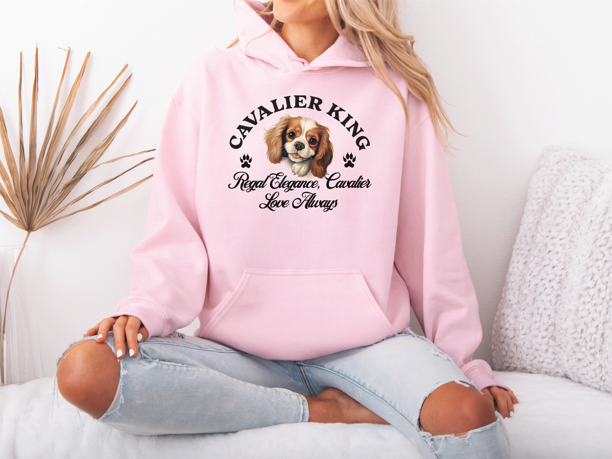 Cavalier King Charles Dog Hoodie – "Regal Elegance, Cavalier Love Always" | Unisex Cozy Hoodie for Royal-Hearted Companions