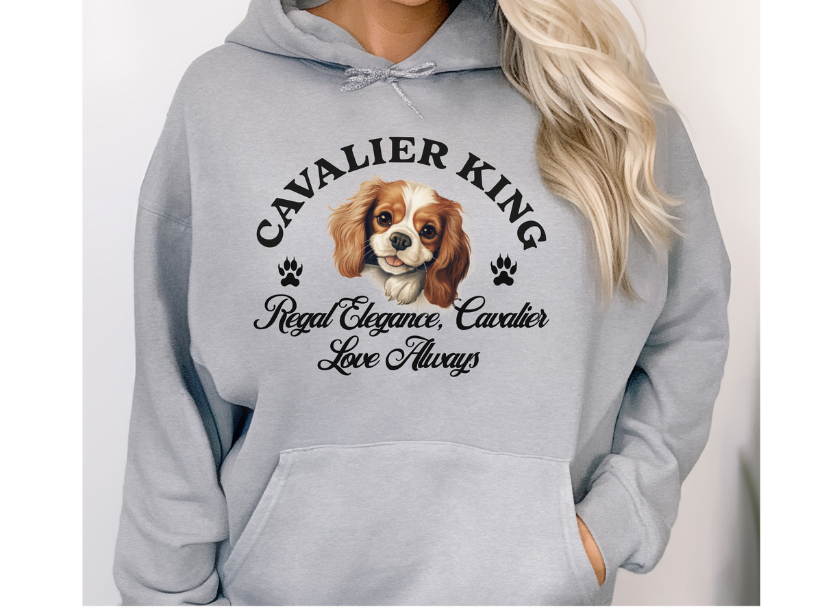 Cavalier King Charles Dog Hoodie – "Regal Elegance, Cavalier Love Always" | Unisex Cozy Hoodie for Royal-Hearted Companions