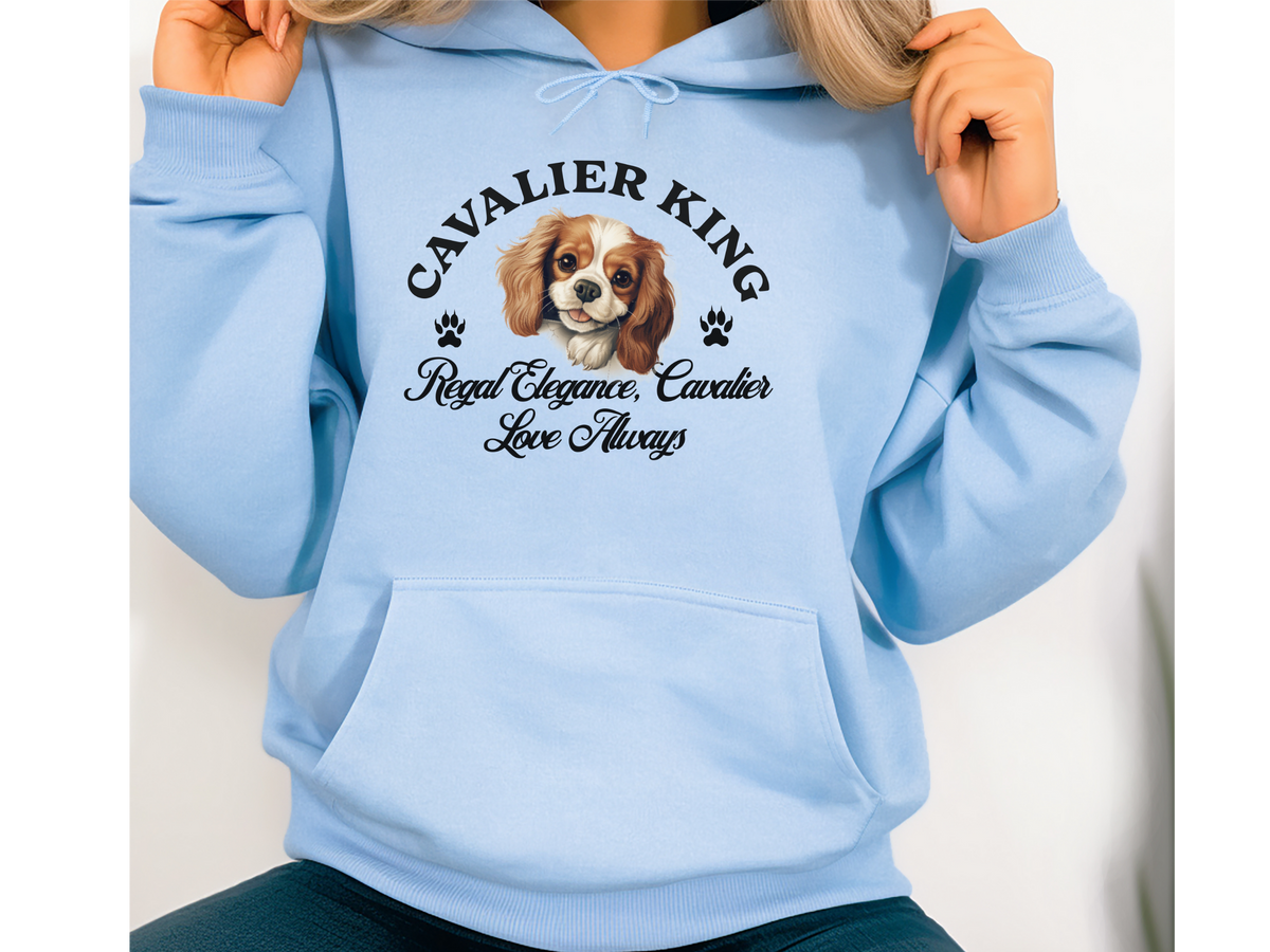 Cavalier King Charles Dog Hoodie – "Regal Elegance, Cavalier Love Always" | Unisex Cozy Hoodie for Royal-Hearted Companions