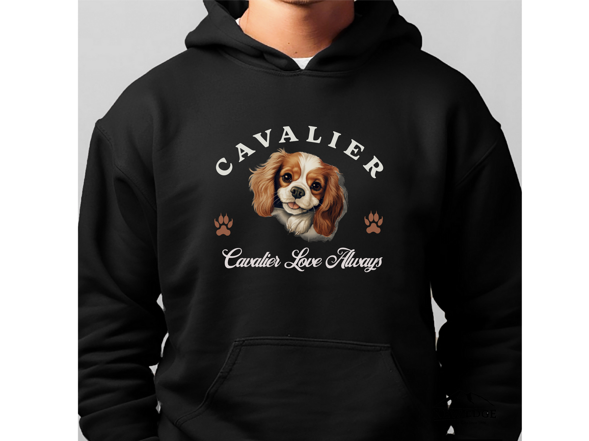 Cavalier King Charles Dog Hoodie – "Regal Elegance, Cavalier Love Always" | Unisex Cozy Hoodie for Royal-Hearted Companions