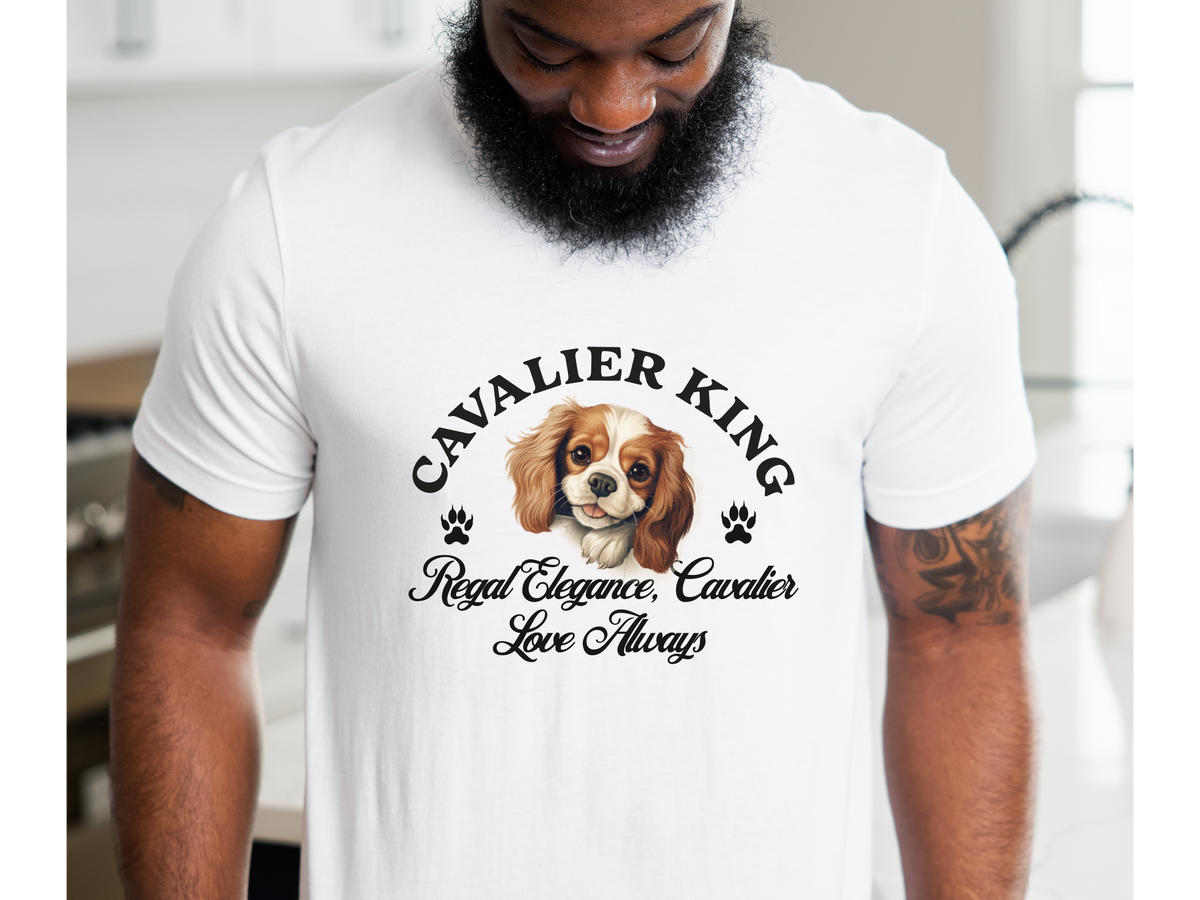 Cavalier King Charles Spaniel T-Shirt – Unisex Tee with “Regal Elegance, Cavalier Love Always” Slogan | Royal Dog Lover Gift