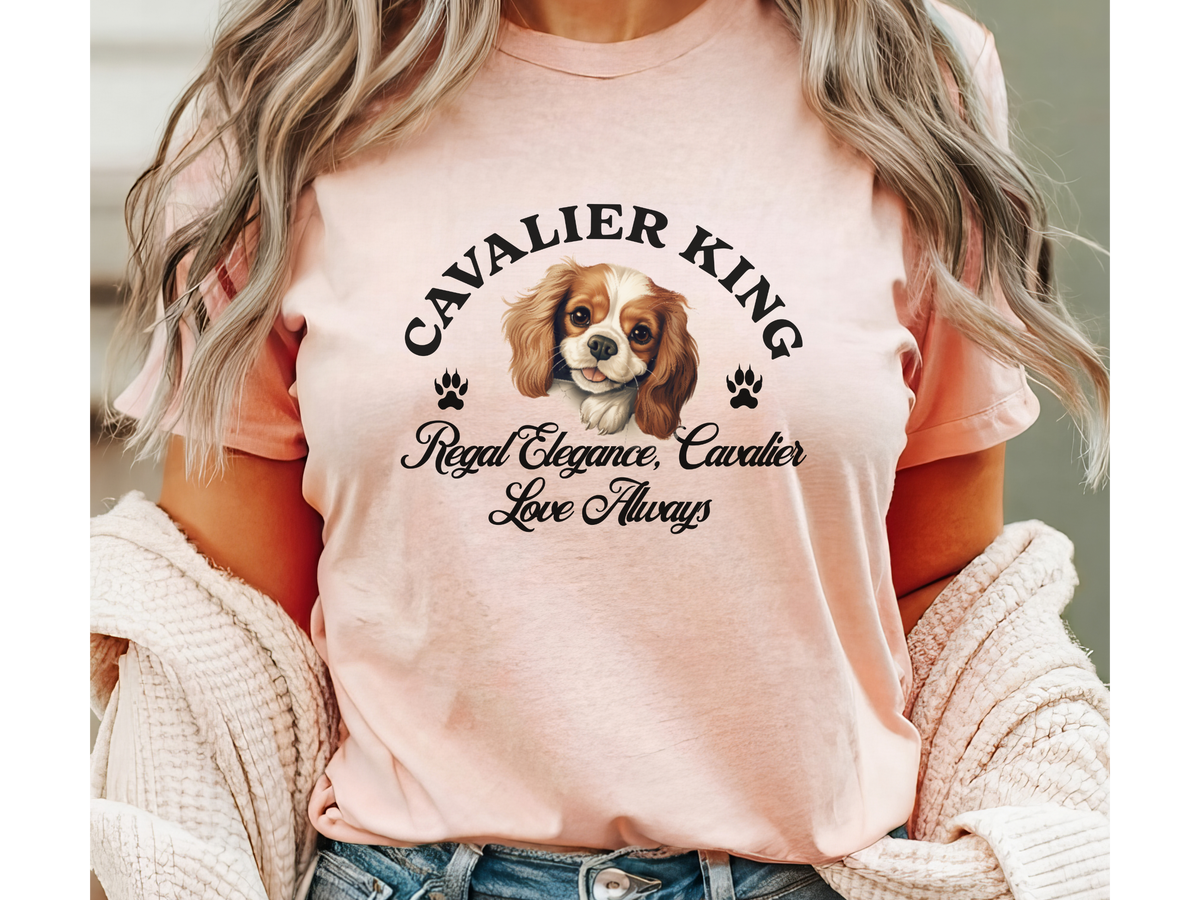 Cavalier King Charles Spaniel T-Shirt – Unisex Tee with “Regal Elegance, Cavalier Love Always” Slogan | Royal Dog Lover Gift